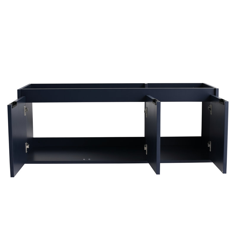 Petit meuble-lavabo 48 po sans lavabo - charnière de porte à fermeture en douceur, évier d'armoire de rangement mural en contreplaqué bleu marine