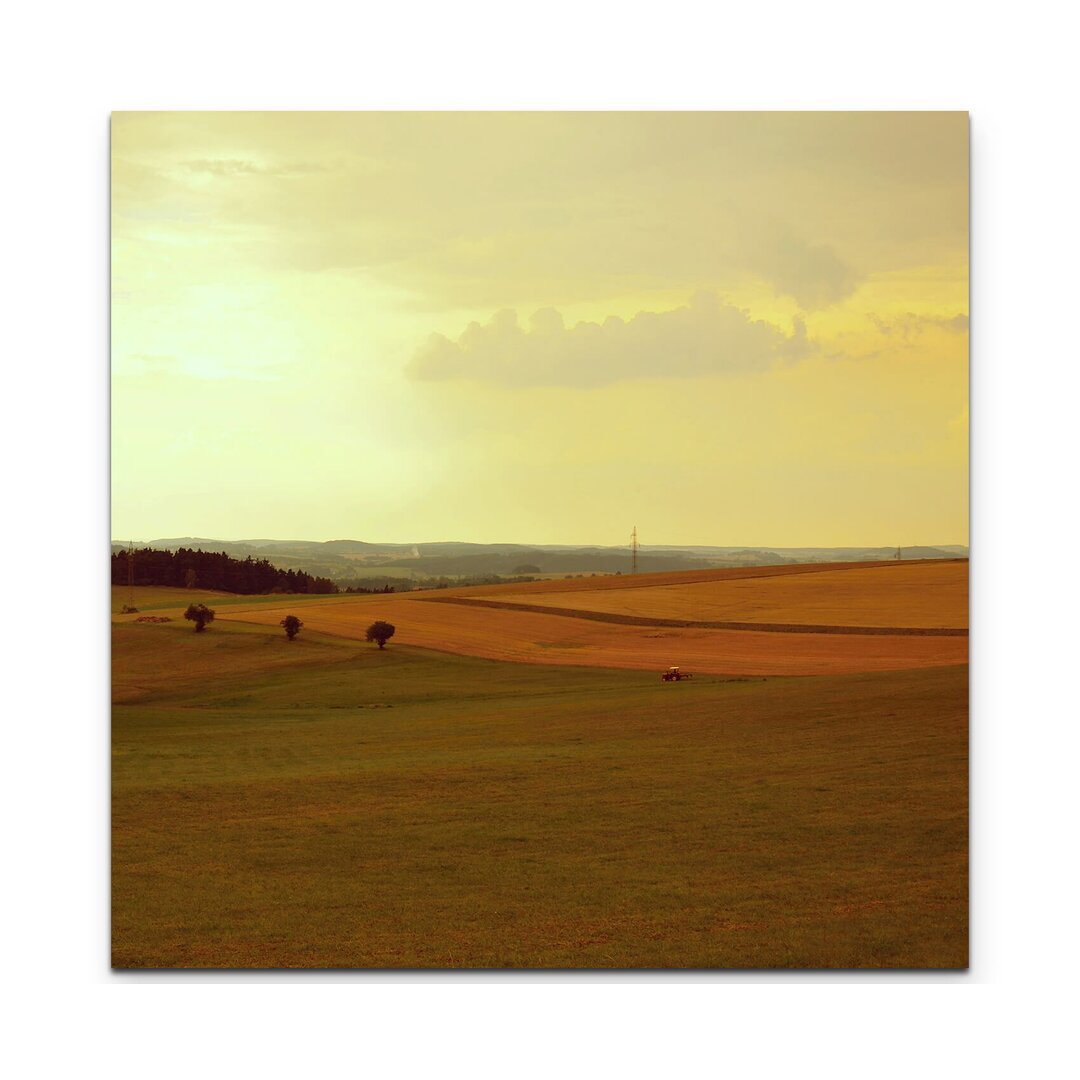 LeinwandbildÂ Feld mit Traktor