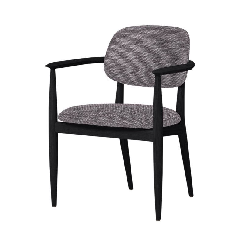 Chaise Slow de Space Copenhagen, Chêne onyx, L493 Mastic Sanfor 3479