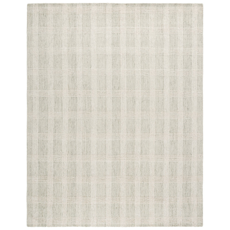 Larl 6931 touffeté à la main 85% laine; Tapis géométrique 15% coton, Rectangulaire 8 pi x 10 pi