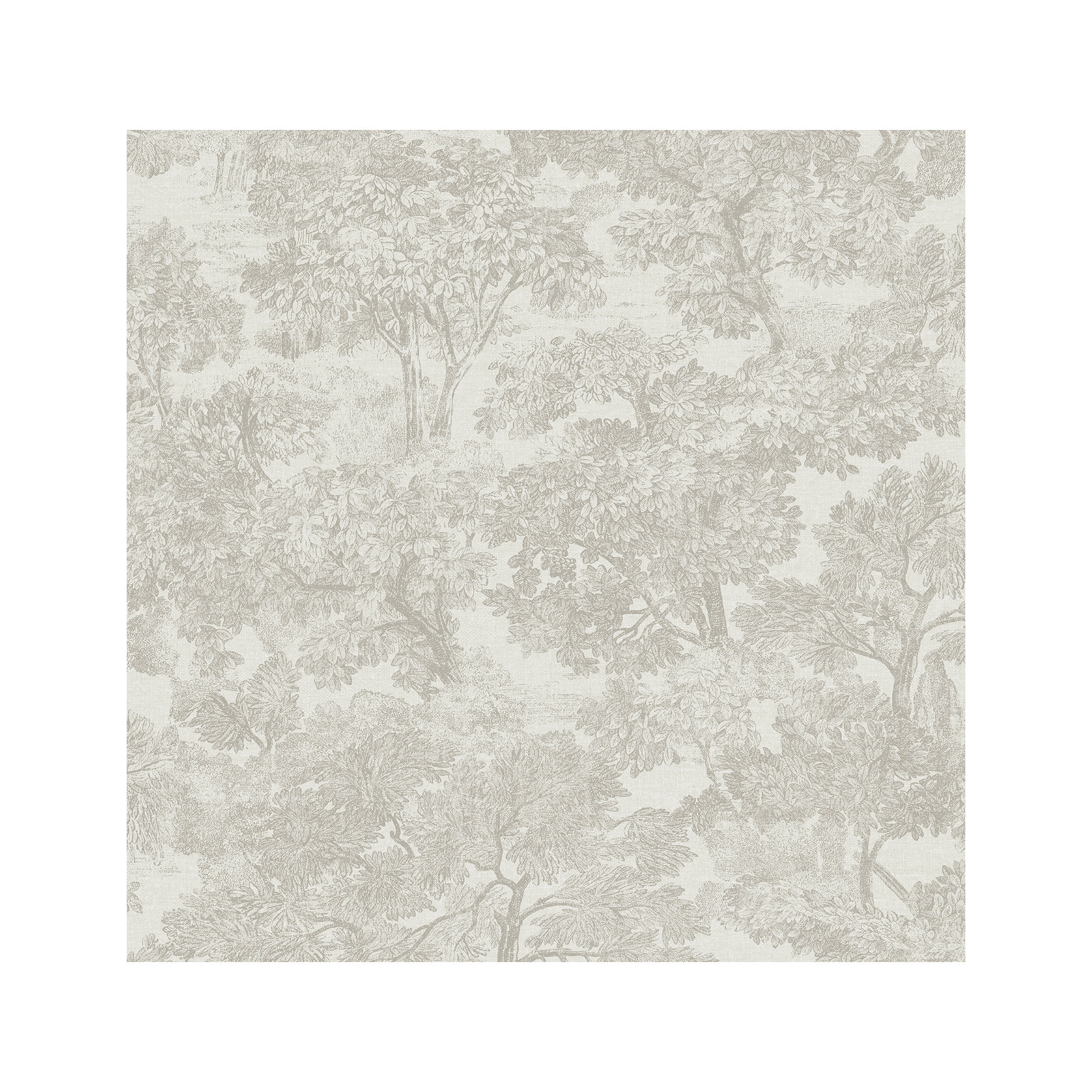 Otera Toile 33' x 20.5" Wallpaper Roll, Gray