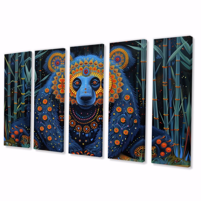 Tila - ensemble d'art mural animal panda, H 32 po x l 80 po