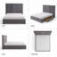 Lit plateforme extra-haut de style glamour contemporain, capitonné en velours, avec tiroirs de rangement, Queen, gris-1624956747-1624956749