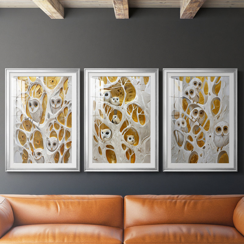 ANIMALS Series Lxxxxi - Impression encadrée sur mesure de qualité supérieure - 3 pièces, H 19 po x l 27 po