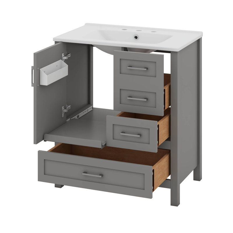 Ensemble de meuble-lavabo 30 po avec lavabo, Gris