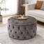 Repose-pieds en velours gris
