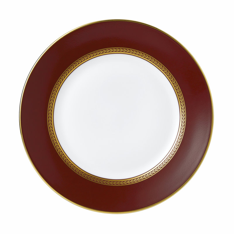 Renaissance Red and Gold Porcelain Salad Plate 8.15"