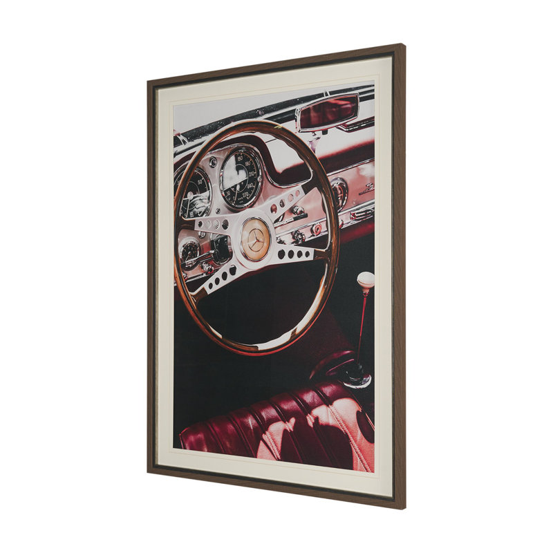 Vintage Harice par Magda Izzard, reproduction d'art encadrée sous verre, 41.5L x 1.5W x 61.5H, Voiture rétro