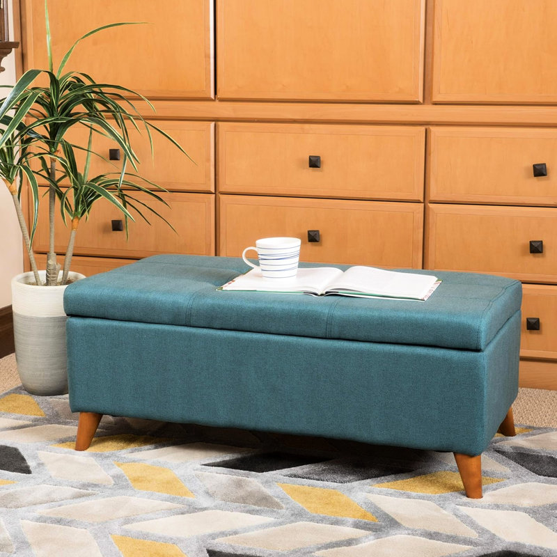 Rangement à plateau relevable en tissu bleu sarcelle - choix pratique pour ajouter du style à votre espace