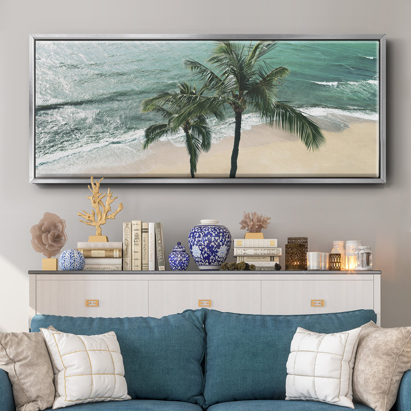 Maui Palm, impression sur toile encadrée, H 24 po x l 60 po x P 1,5 po, Argent