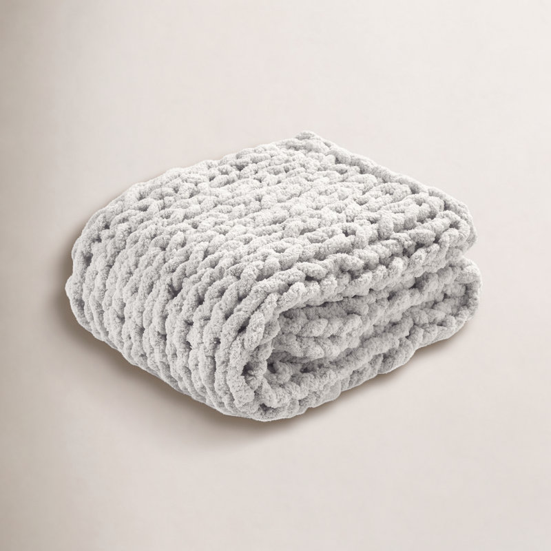 Jeté douillet Ottavina, L 40 po x L 72 po, Gris clair