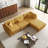4 - Piece Upholstered Orange Corduroy Modular Sectional with Pillow Back and Removable Ottoman-408743899