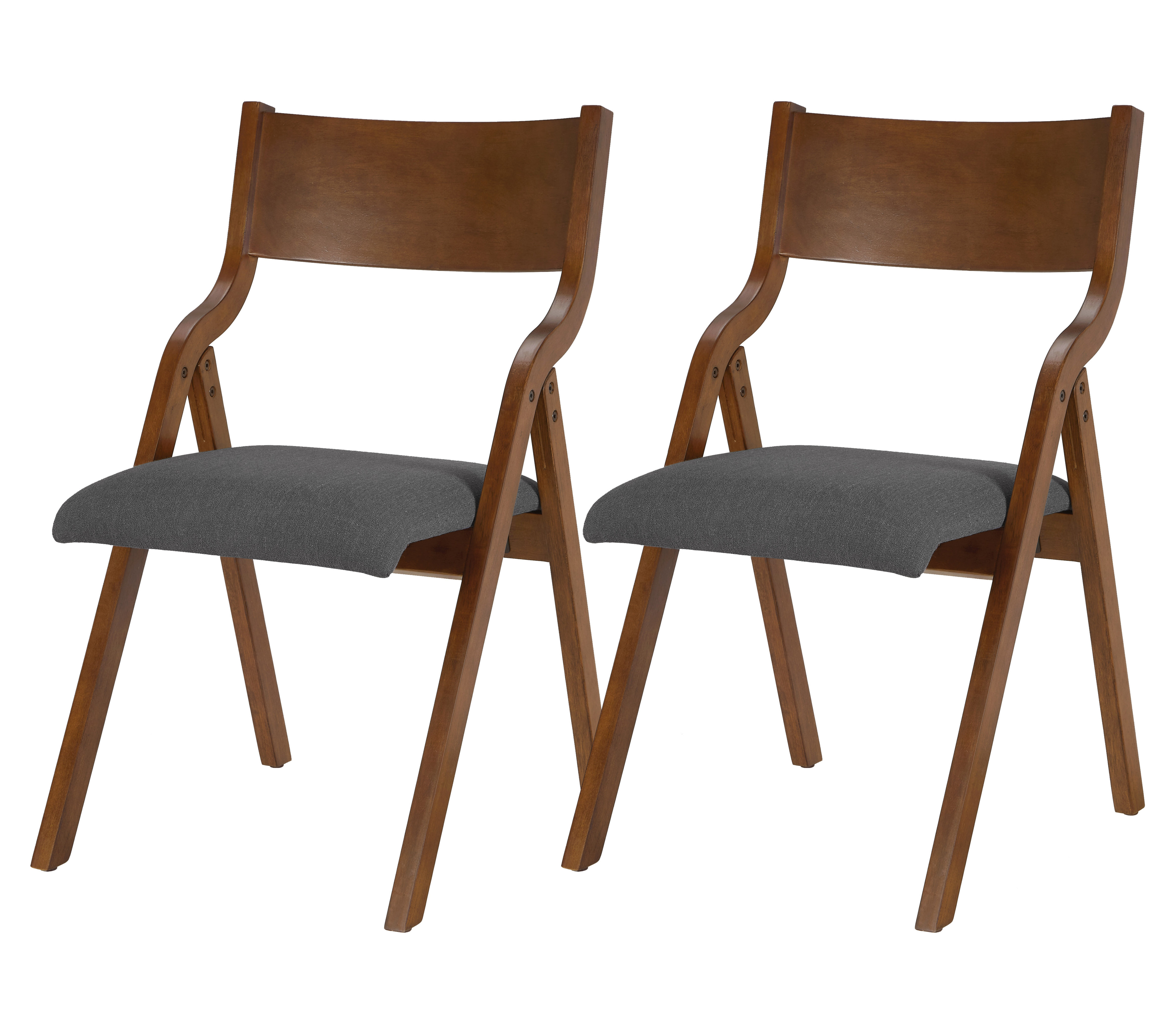George Oliver Set of 2 Upholstered Folding Dining Chairs - Space-Saving