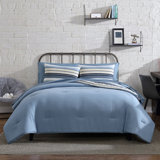 Perry Ellis Portfolio Palo Blue Stripe Reversible Bed in a Bag Comforter Set