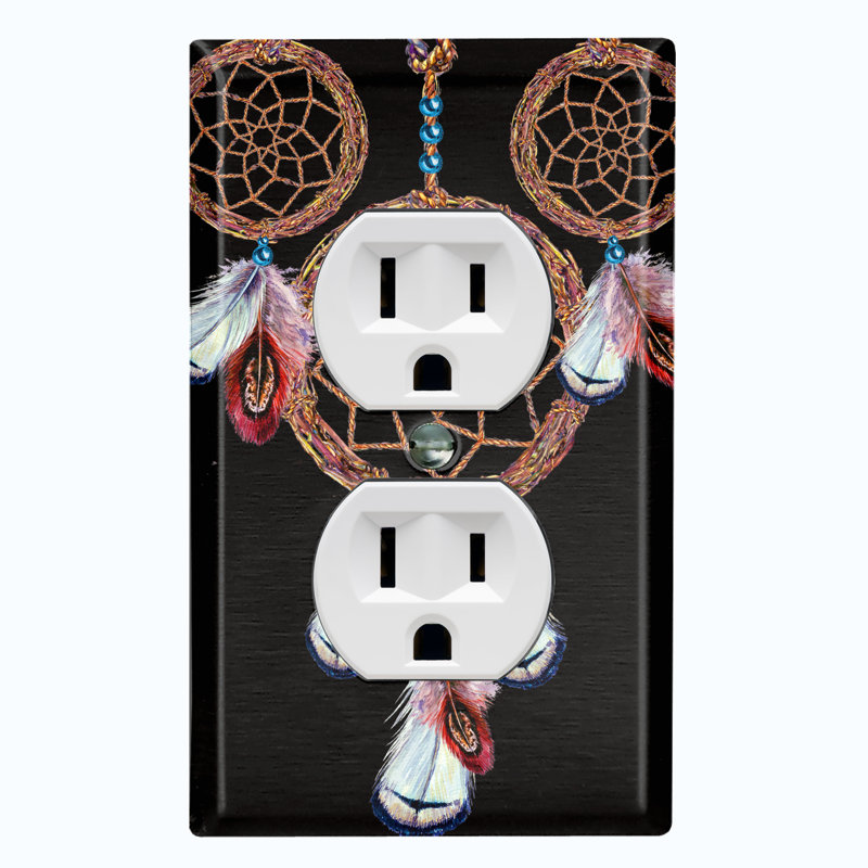 Patterned 1 - Gang Duplex Outlet Standard Wall Plate