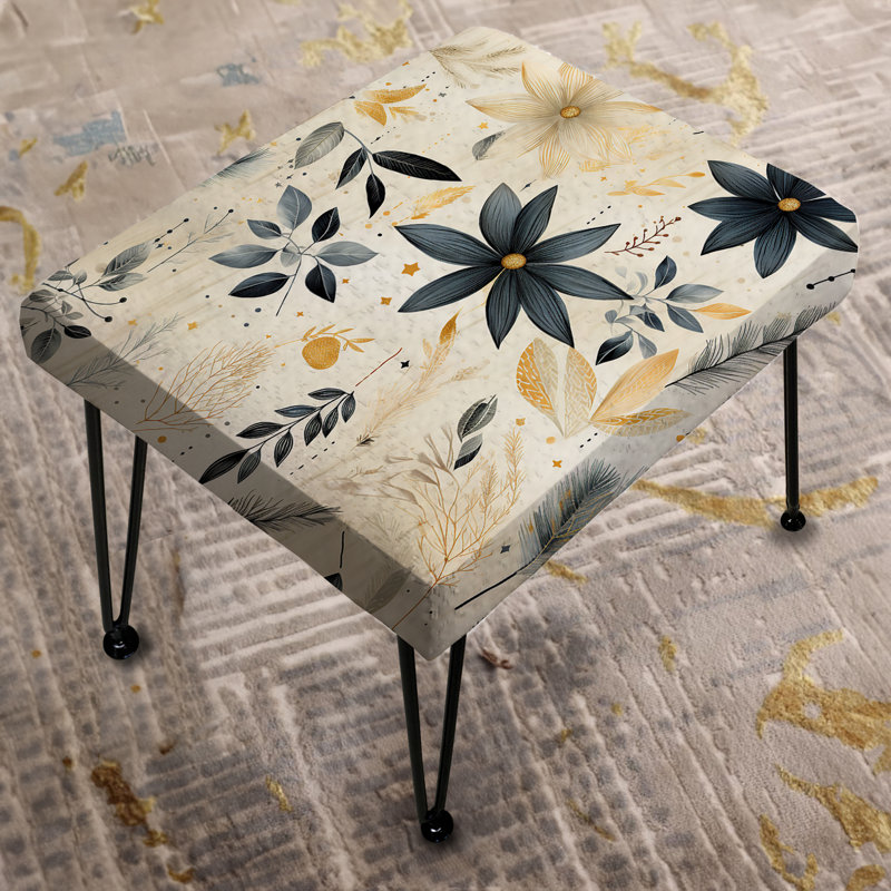 Repose-pieds gris et beige Urban Ferns