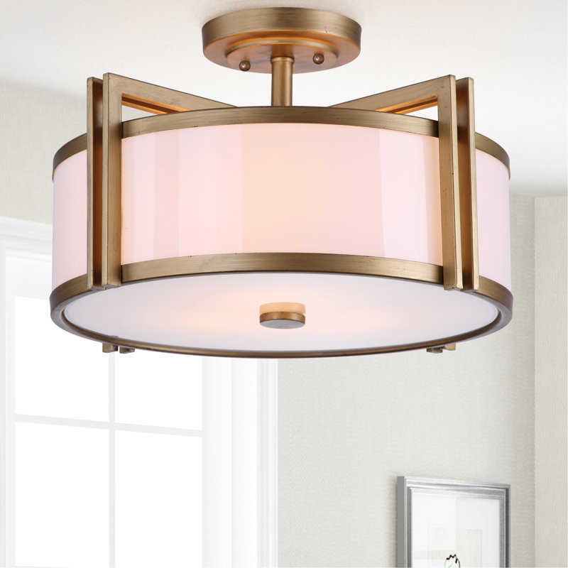 Plafonnier semi-encastré cylindrique unique à 3 lumières 17,13 po Dublin