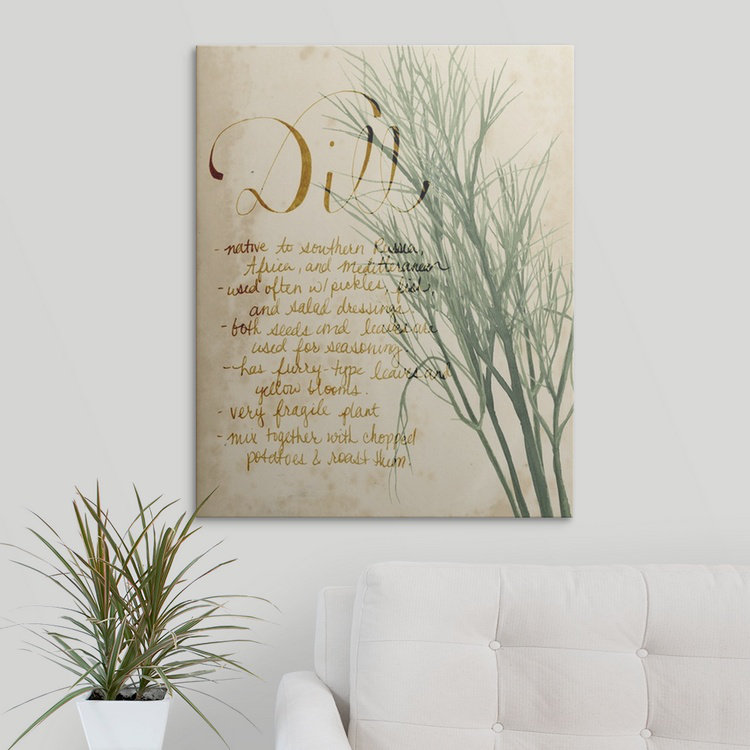 «Herb Study II» par Grace Popp, reproduction d'art, H 30 po x l 24 po x P 1,5 po, Toile