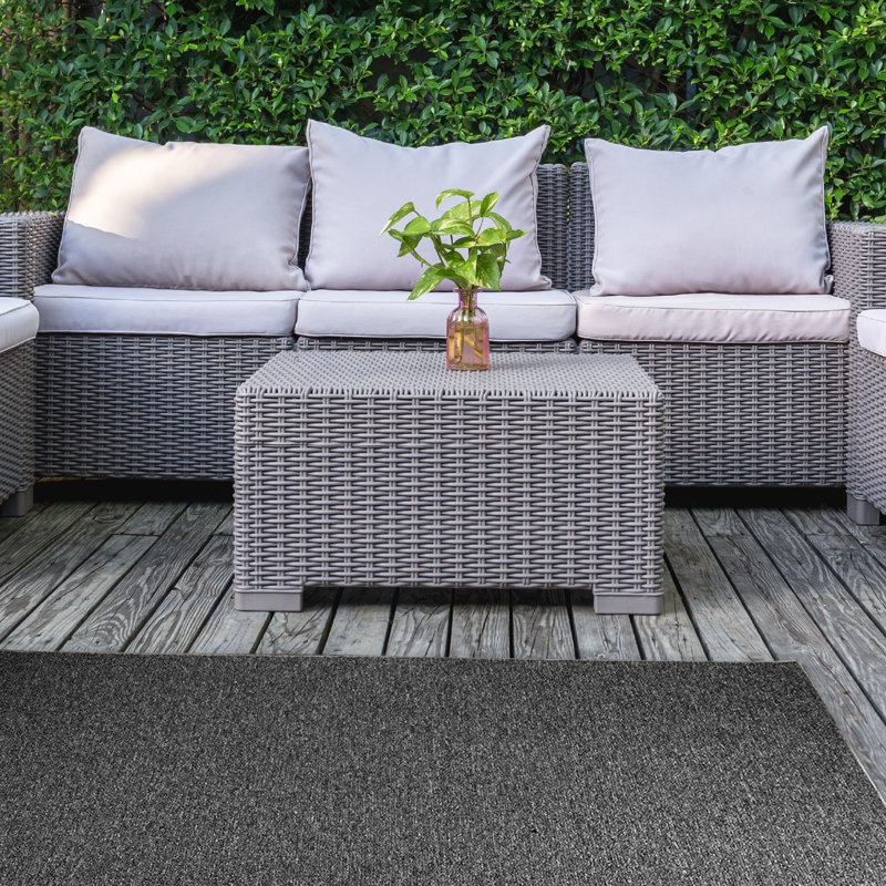 Tapis intérieur / extérieur gris Gafton, Tapis de couloir 3 pi x 28 pi
