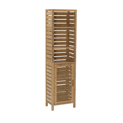 Ayden Solid Bamboo Wood Freestanding Linen Cabinet