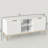 Modern TV Stand With Wave-Design Doors, Open Shelf, And Adjustable Shelf For A Stylish And Functional Living Room