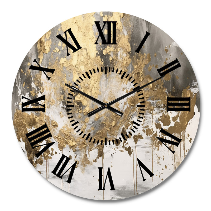 Horloge murale Modern Golden Drip, Médium
