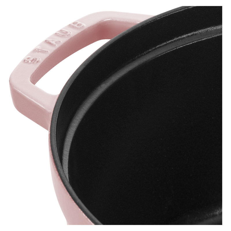 Staub Cast Iron Round Cocotte, Dutch Oven, 5.5-Quart, Serves 5-6, Made In France, Peony Pink, 7 quarts