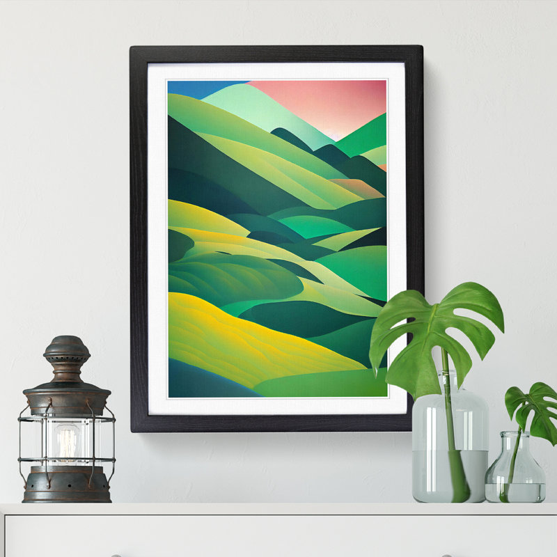 Spring Landscape View Vol.2 - Single Picture Frame Print, Black, 64cm H x 46cm W x 2cm D