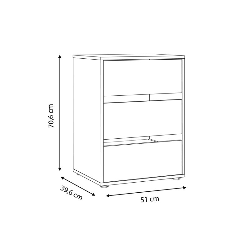 Aashka 51cm Wide 3 -Drawer Steel File Cabinet