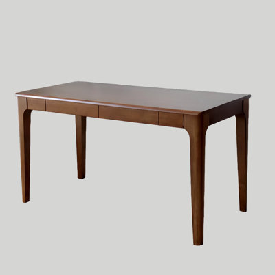 47 inch Solid Wood Writing Desk, Mid Century Modern Home Office Desk with Drawers for Small Spaces, Study Desk in Walnut Finish