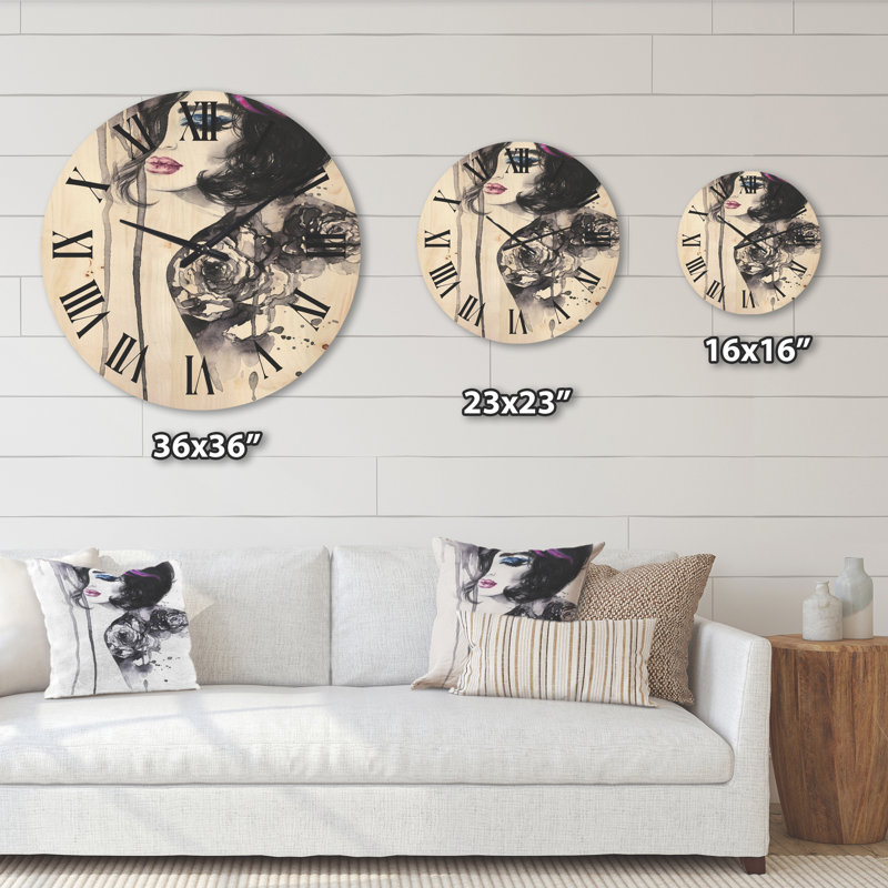 Peinture, horloge murale en bois, Moyenne