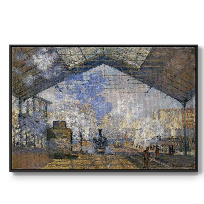 Monet, reproduction d'art encadrée sur toile par Claude Monet, H 27 po x l 41 po x P 2 po, Noir