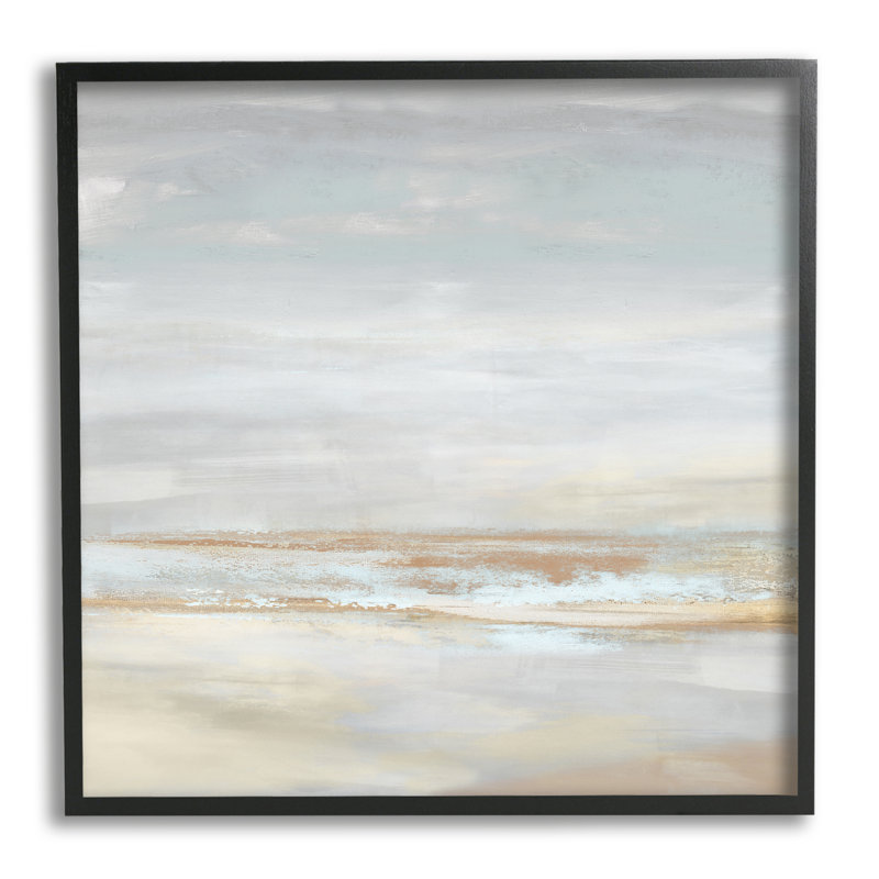 Stupell Industries Abstract Grey Landscape Painting Framed Giclee Art Design By Rachel Springer, Giclée encadrée noir minuit