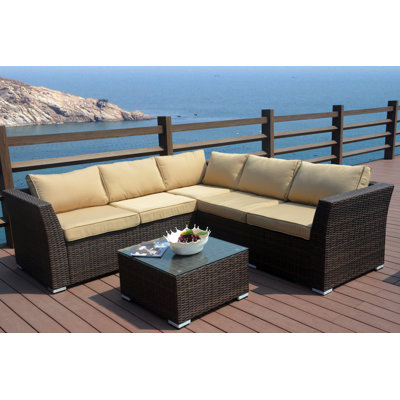 Messick 5 - Person Patio Conversation Set with Cushions