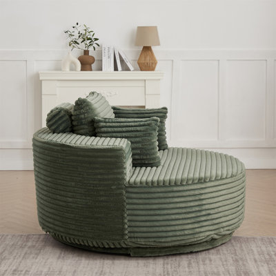 Chaise pivotante simple en mousse de 55 po L, canapé-lit moderne moelleux avec pivot à 360 degrés