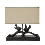 Lampe oiseau en résine rustique avec abat-jour rectangulaire Aous