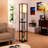Maxwell 63 in. 3-Shelf Modern USB and Wireless Charging LED Floor Lamp with Fabric Square Shade-64497596