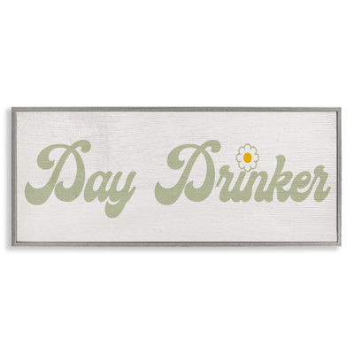 Giclée encadrée de texte rétro «Day Drinker», conception par Lil 'Rue
