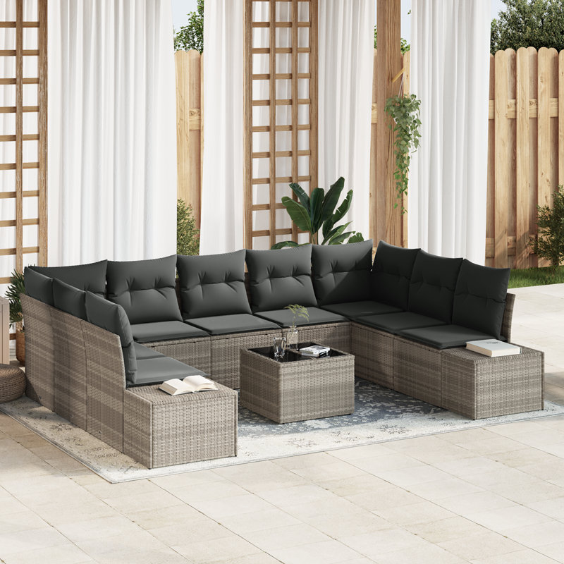 289cm Wide Patio Sofa with Cushions