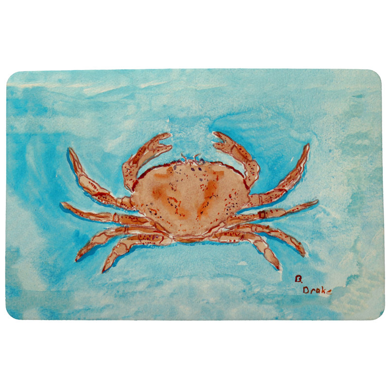 Tapis d'intérieur / extérieur antidérapant Liesl Crab, Rectangle 1 pi 6 po x 2 pi 2 po