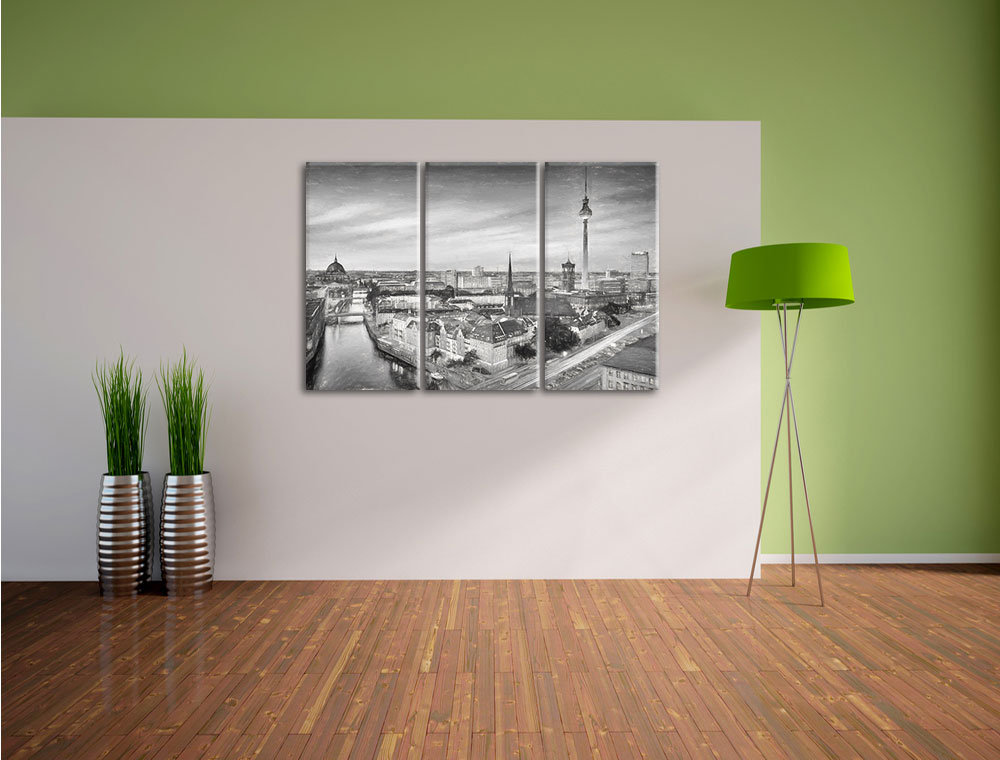 3-tlg. Leinwandbild-Set „Berlin City Panorama“, Kunstdruck