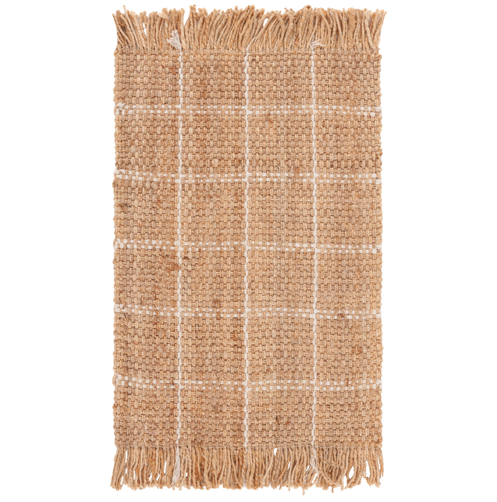 Hand-Woven Geometric Jute Rug, Rectangle 5' x 8'
