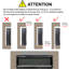 Foyer électrique encastré 60 po, flamme multicolore et radiateur 1400 W, télécommande, foyer rouille 60 po, chauffage, élément chauffant-967825496