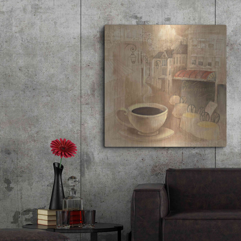 «Cafe de Paris I» par Albena Hristova - reproduction d'art non encadrée sur métal, H 36 po x l 36 po x P 0,13 po