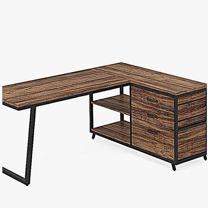 Bureau de travail spacieux, bureau d'ordinateur, bureau en L