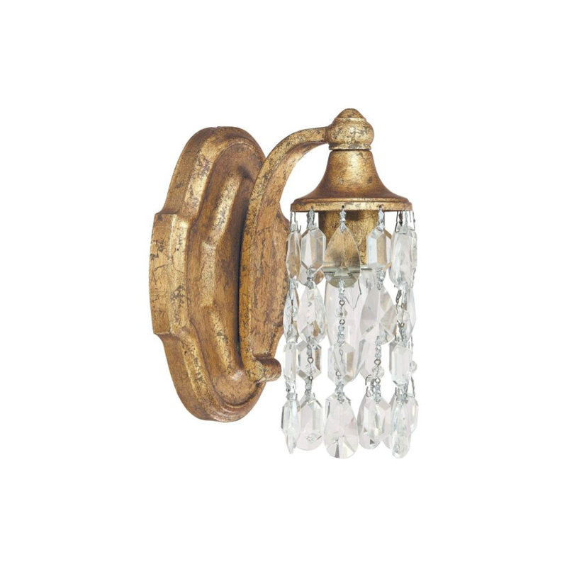 Applique murale antique en cristal doré