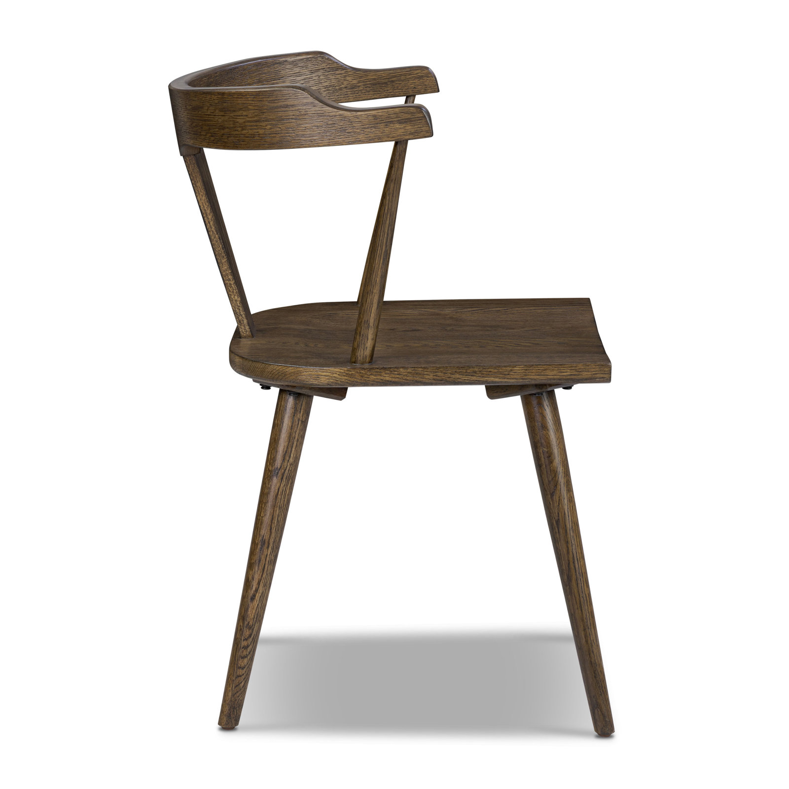 Oak Side Chair, Dark Brown Wood