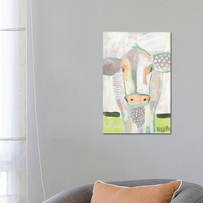Moo Series: Laverne 1 Piece Wrapped Canvas Wall Art