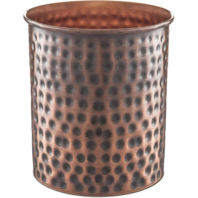 Hand Hammered Metal Kitchen Utensil Holder, Copper