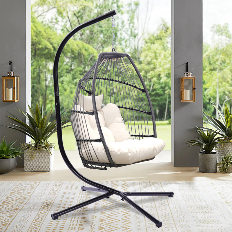 Fauteuil à œufs avec support Glenrock pour 1 personne, Beige clair